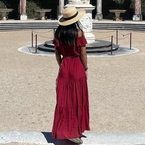 Red maxi dress